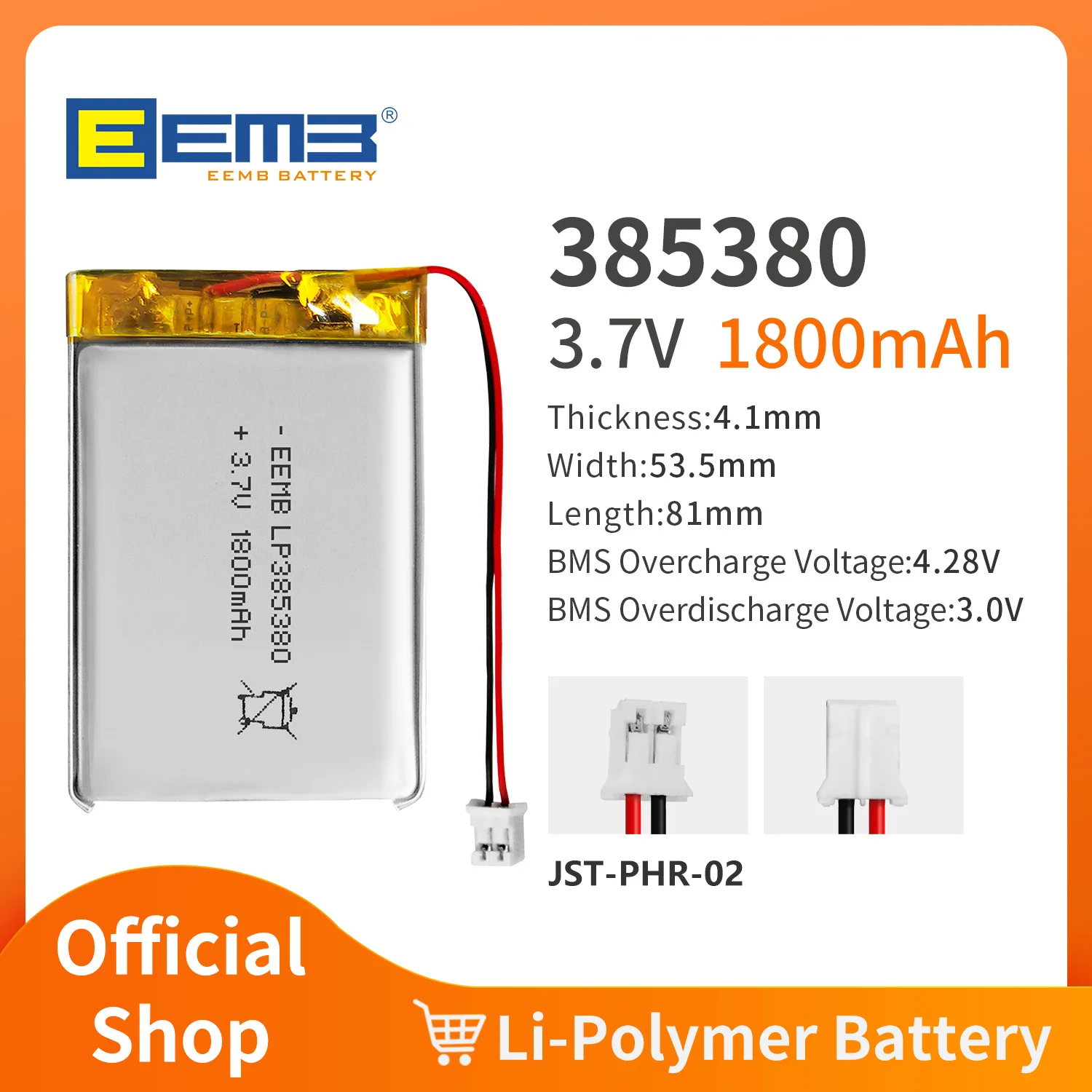 EEMB 1~10PCS 552036 Rechargeable Lithium Polymer Battery3.7V 360mAh Lipo Batteries LP552036