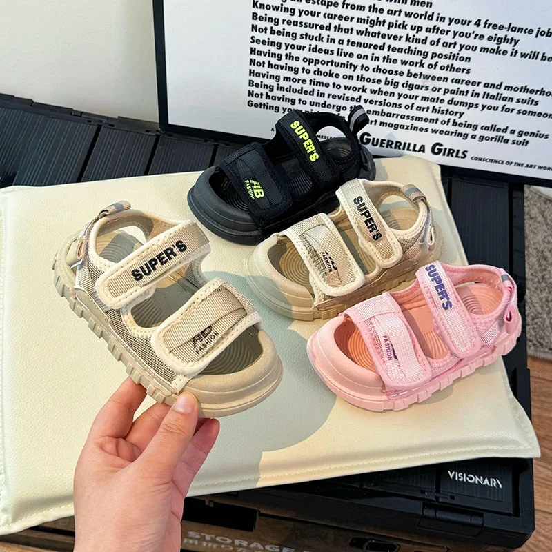 

2025 Korean Style Summer Sandals for Girls Children's Leisure Comfort Beach Shoes Ergonomics Soft-soled Kid's Boy's Sandals