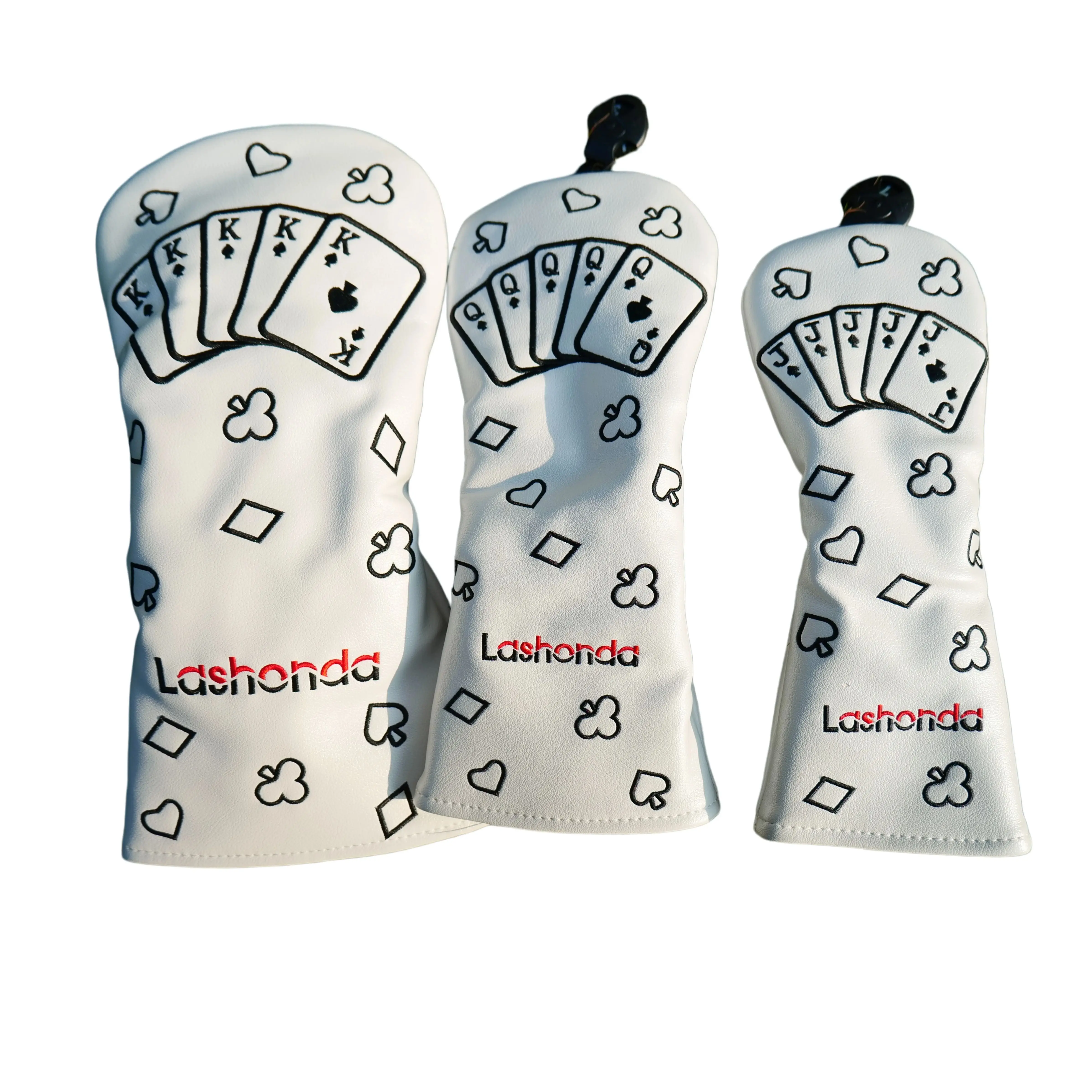 

Чехлы для клюшек для гольфа Lashonda Poker Series: для драйвера, фервей-вуда, гибрида, из искусственной кожи, водонепроницаемые, устойчивые к пятнам, с мягкой флисовой подкладкой