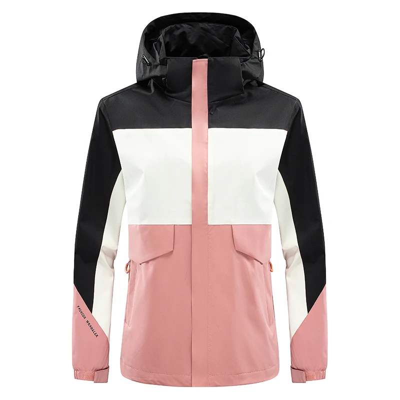 

Women's Fashionable Casual Windbreaker, Waterproof, Windproof, Breathable Raincoat, Printed Design, Urban Outdoor Sportswear