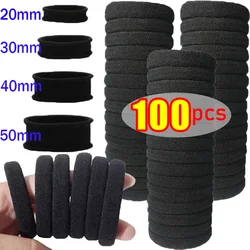 10/100 pçs preto básico faixas de cabelo feminino meninas simples alta elástica cordas de borracha scrunchies bandana laços rabo de cavalo suportes 2-5cm