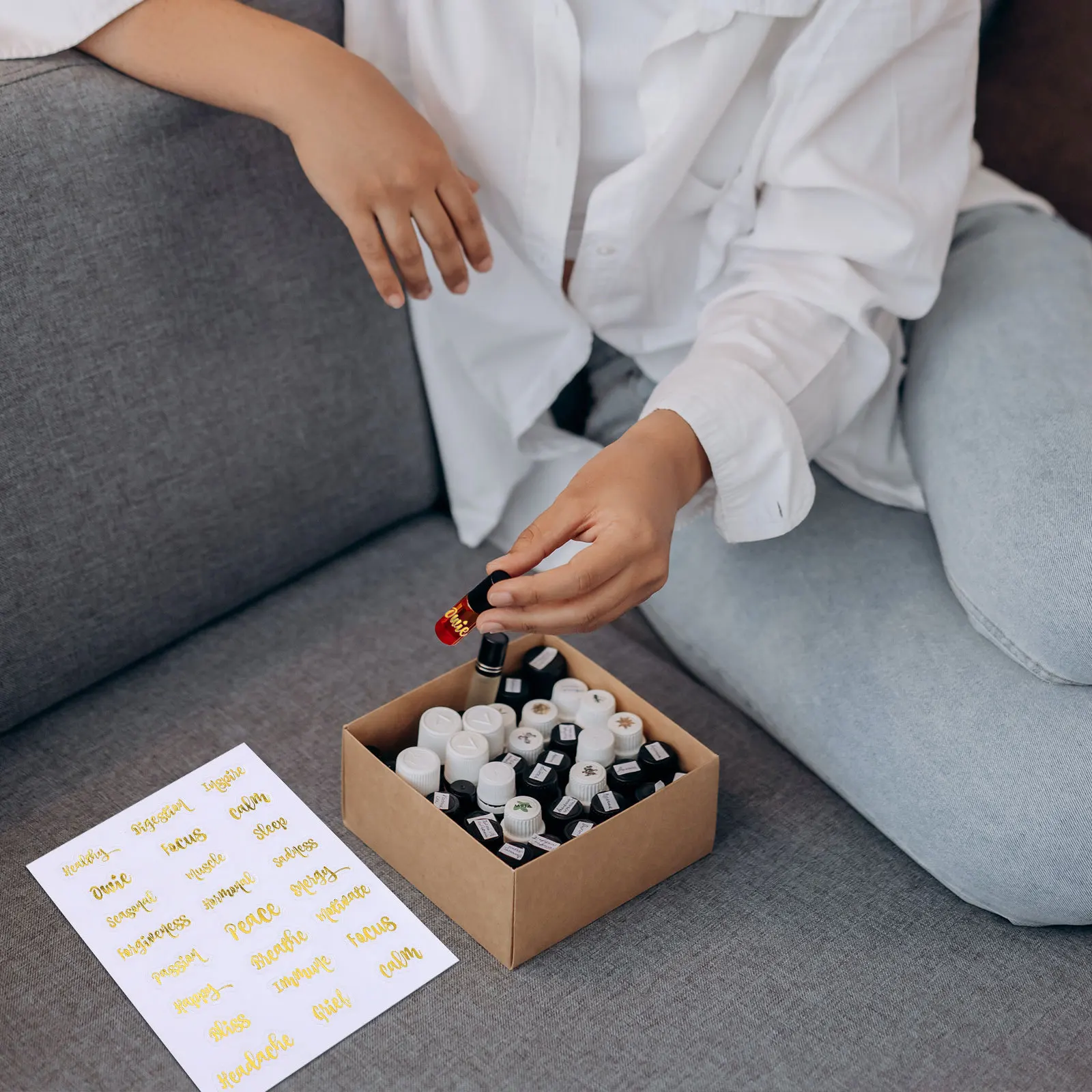 

10 Sheets Essential Oil Bottle Decals Waterproof Label Stickers for Aromatherapy Containers Essential Oil Decal