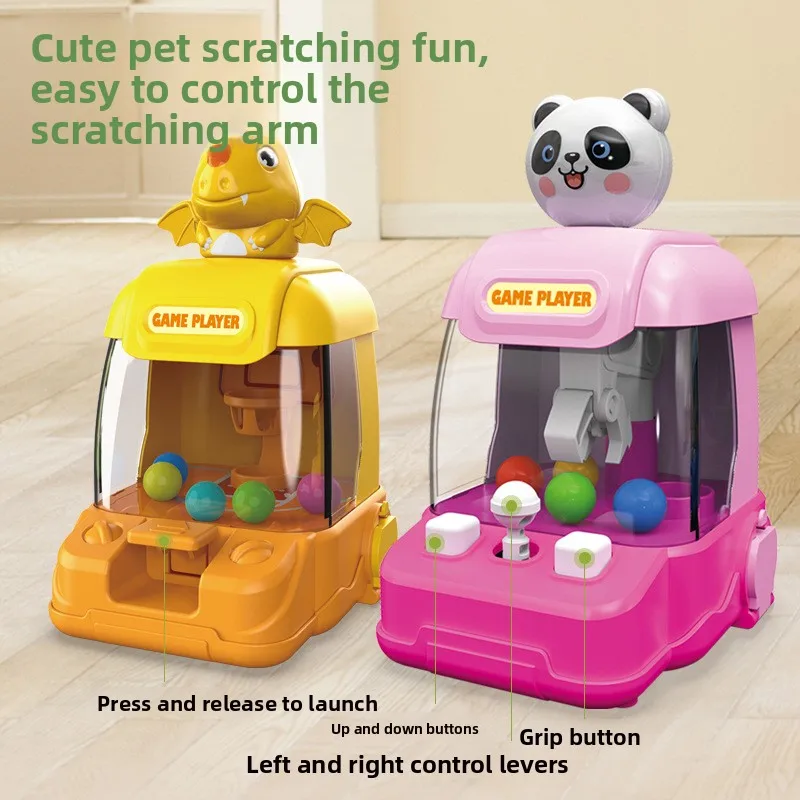 Children's Ball Grabbing Machine Mini Doll Grabbing Machine Dinosaur Astronaut Game Machine Toys Parent-child Grabbing