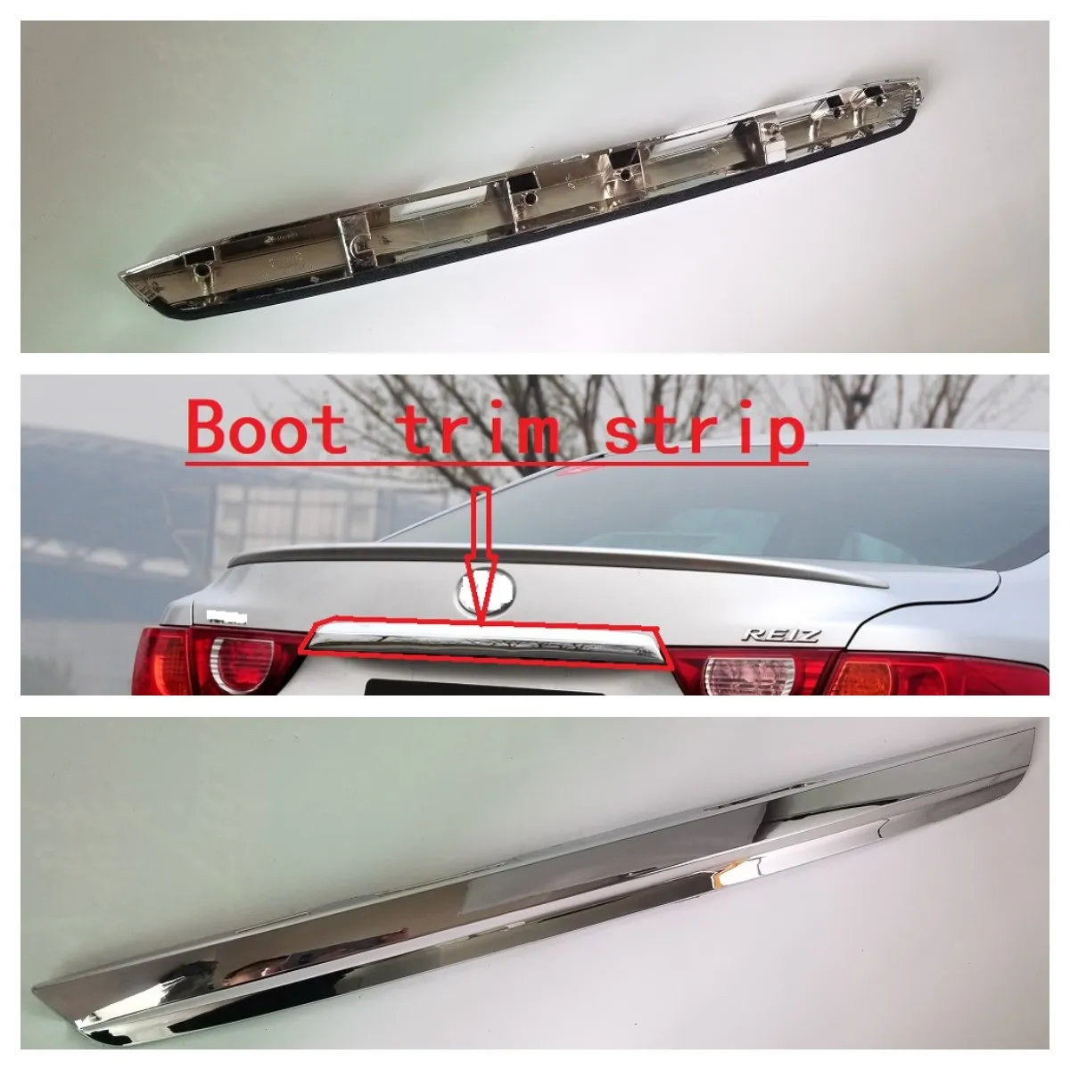 

Applicable to 2010-2014 Toyota REIZ trunk rear cover trim strip and trunk electroplating bright strip