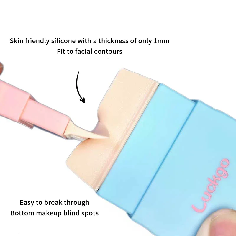فرشاة كريم أساس محمولة من السيليكون، بودرة مضغوطة بشكل متساوي، كريم أساس بدون خط، رأس مسطح، قاعدة مكياج، أدوات تجميل سهلة التنظيف
