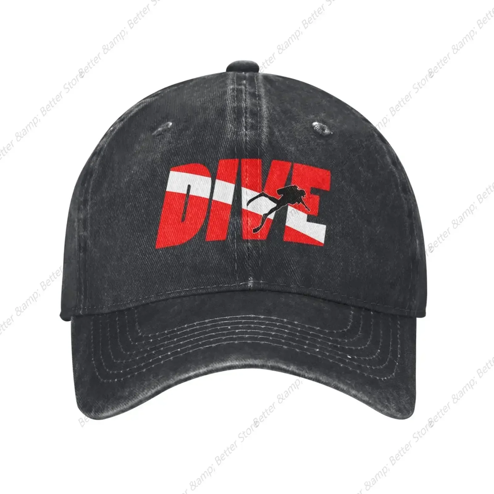 Funny Dive Diver Down Flag Scuba Diving Trucker Hat Trendy Cowboy Country Western Hunting Hat For Women Man