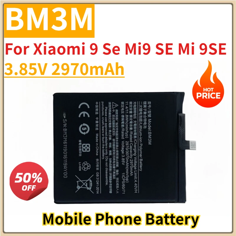 

Новый сменный аккумулятор для мобильного телефона 3,85 В 2970 мАч BM3M для Xiaomi 9 Se Mi9 SE Mi 9SE