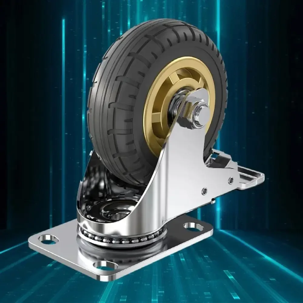 Universal Noiseless Furniture Caster Heavy Loads Transporter Swivel Caster With Brake Hardwares Roller Wheel Shelf Cart Wheel