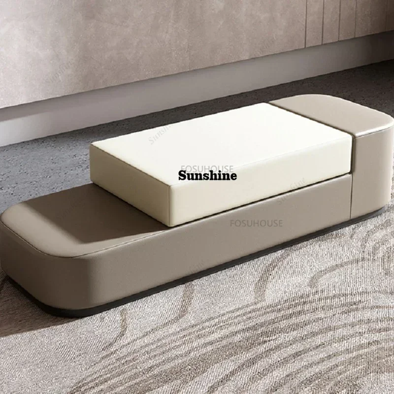 Nordic Artificial Leather Stool Home Furniture Bedroom Bed Stool Luxury Upscale Living Room Strip Sofa StoolY