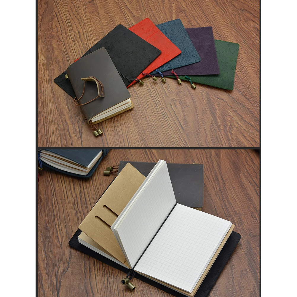 

Passport Notepad Journal Diary Notebook Writing Notebooks Cover Hardcover Retro Cowhide Horizontal Checkered