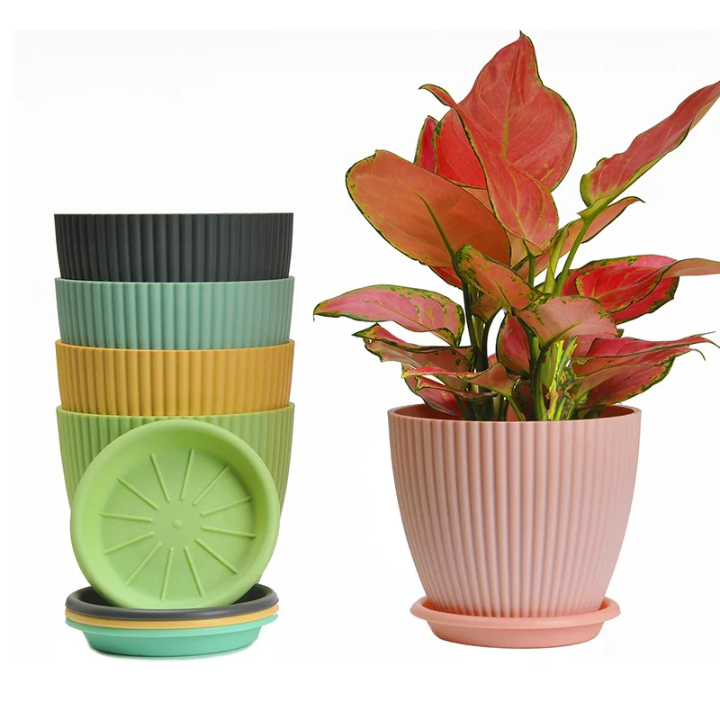 Kleur Macaron Planter Vetplant Bloempot Hars Container Met Afvoer Gat Bloempot Figuur Tuin Decor Tafelblad Ornament