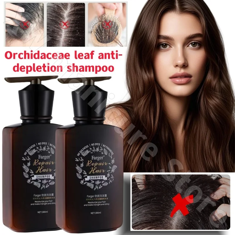 Farger Orchidaceae Plant Oil Control Shampoo 300ml Gentle Cleansing Reduce Hair Loss Flush Refreshing Smooth Men and Women