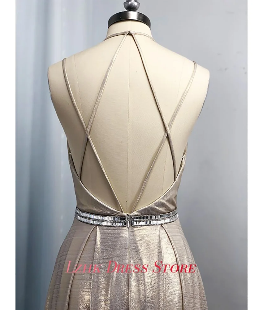 Customized Sexy Satin A-Line Spaghetti Straps Crystal Evening Dress Temperament Sweetheart Sleeveless Floor Length prom dresses