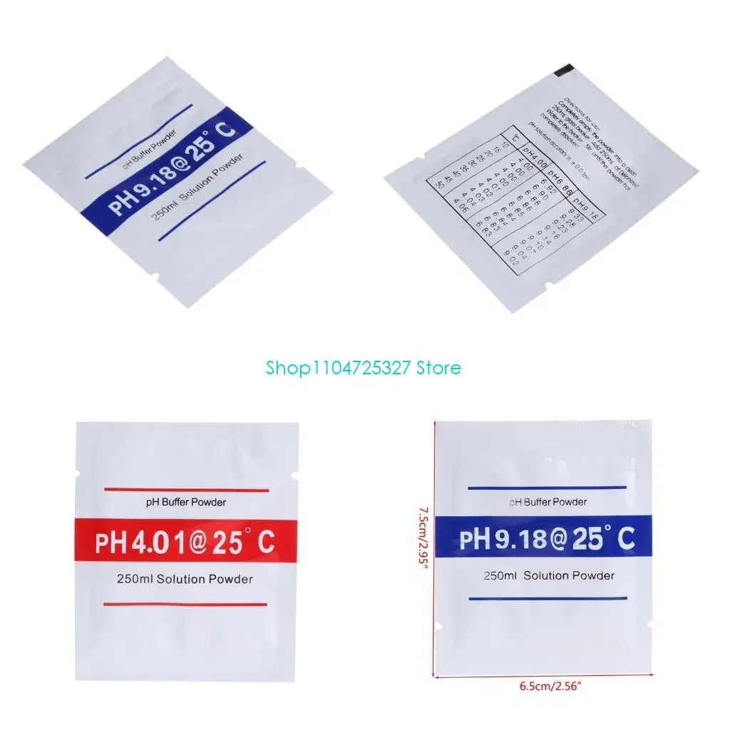 D8KF 3-Pack Buffer Solution Powder 4.01pH 6.86pH and 9.18pH Easy Calibration