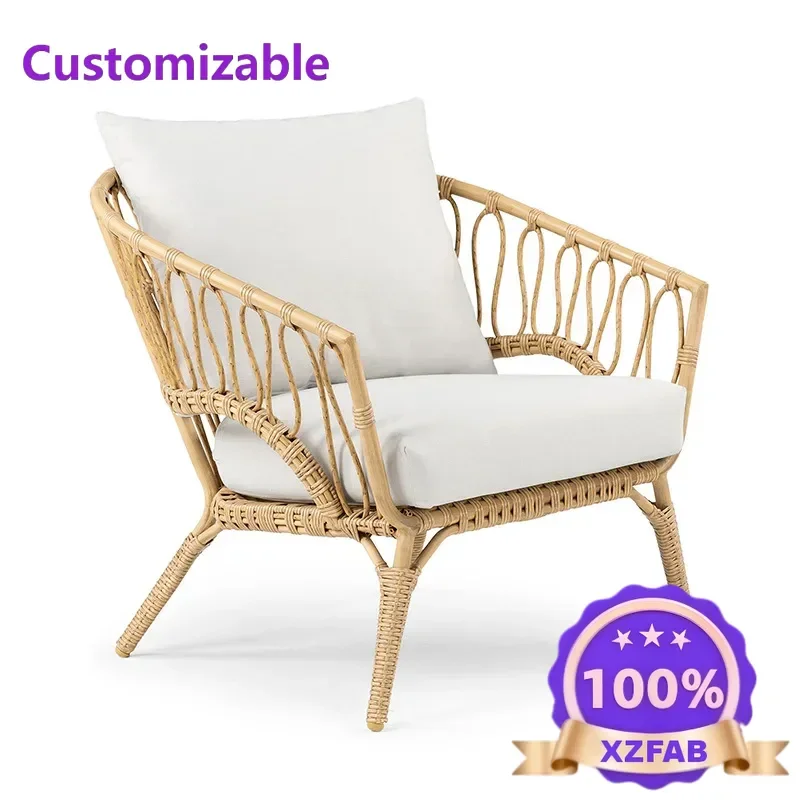 Factory Direct 2026 Outdoor rattan sofa balcony courtyard bed and breakfast garden sofa combination rattan chair leisure terrace