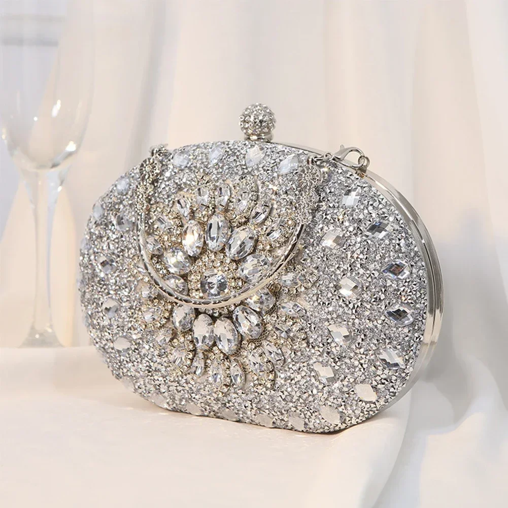 

New Diamond Luxury Women Clutch Evening Bag Wedding Crystal Ladies Cell Phone Pocket Purse Female Wallet for Party Quality Gift