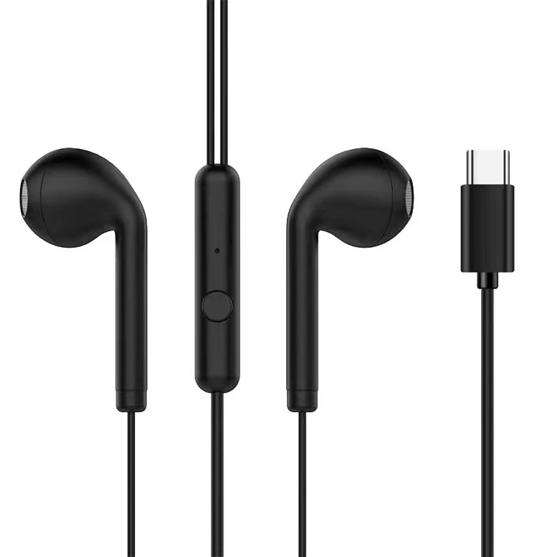 3.5mm Type-C In-Ear Wired Earphone With Microphone Headphone Headset Sports Stereo Earbuds For IPhone  Huawei Xiaomi