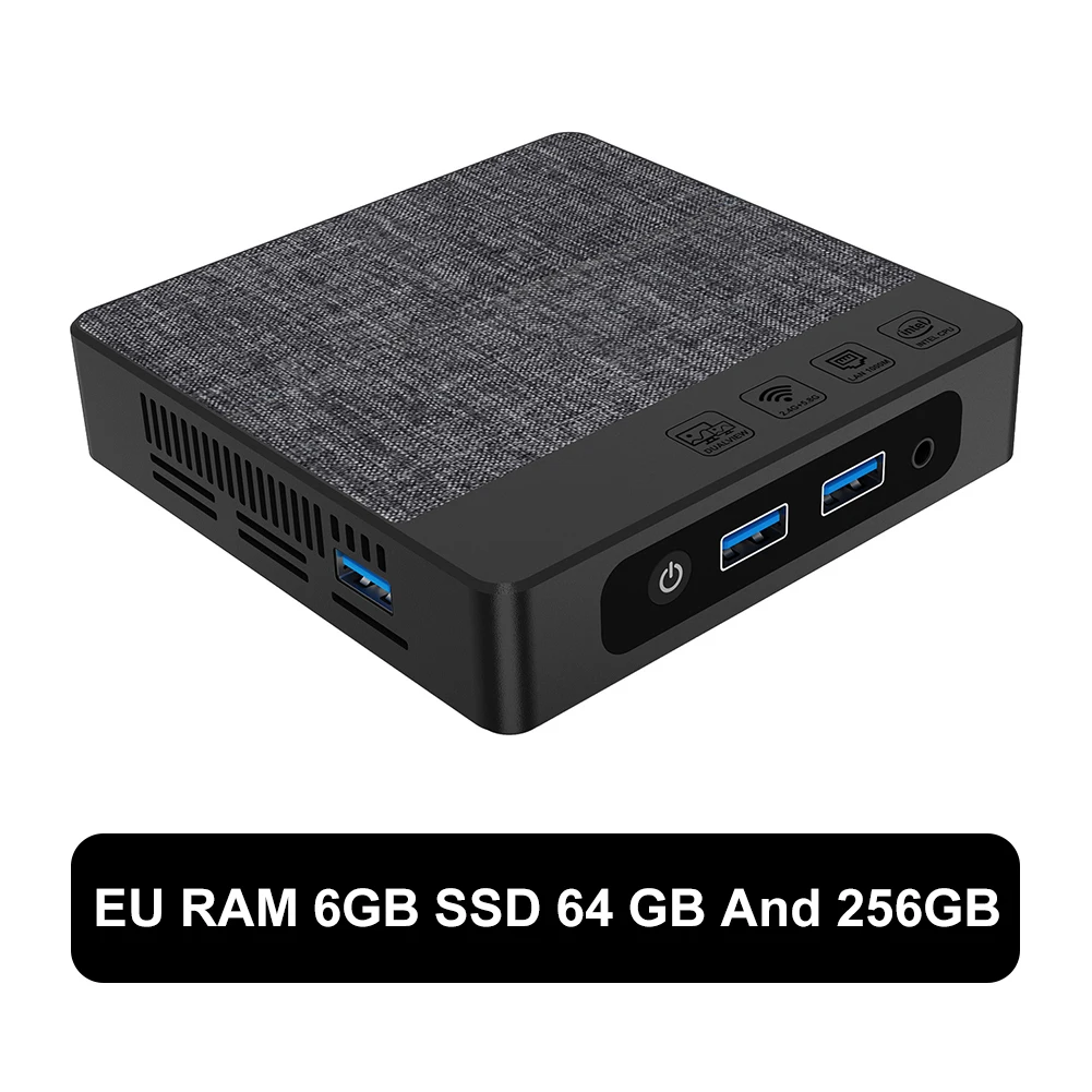 Mini PC for Intel N4000 HDMI-Compatible/VGA Port Micro PC 64GB M.2 SATA 2280 4K HD Mini Desktop PC 2.4G+5.8G+BT for Home Office