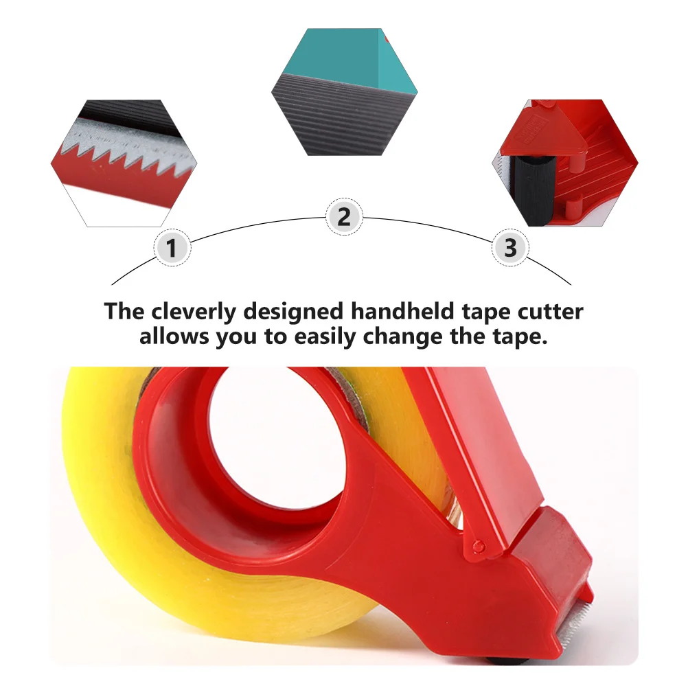 

2Pcs Seal Tape Dispenser Plastic Frame Handheld Packaging Tape Cutter Lightweight Ergonomic Warehouse Tool Sealing Cutter