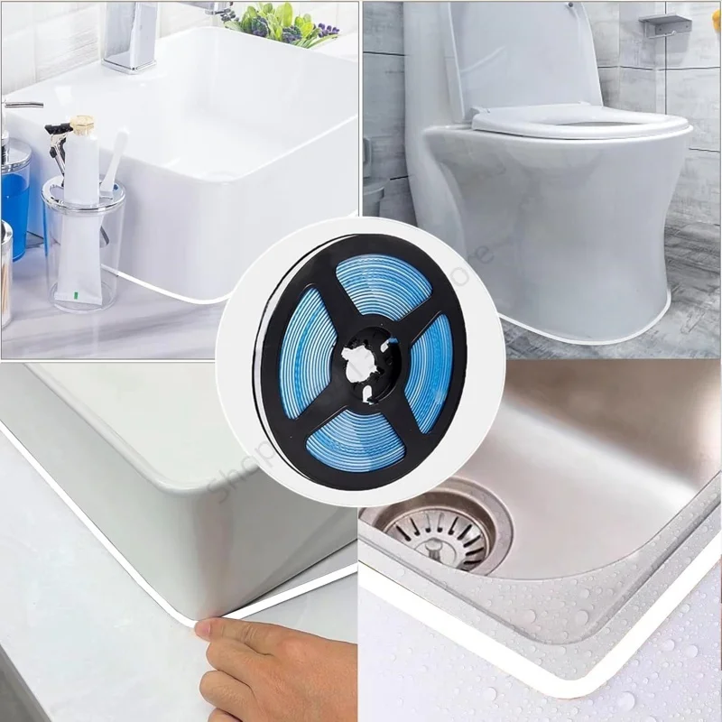 6M Self Adhesive Living Room Seam Stickers Fouling Anti Mold Sink Edge Sealing Lines for Kitchen Stove Toilet Ceiling Wall Lines view 6