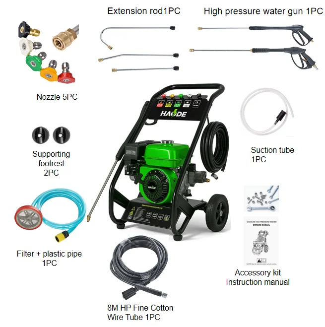 High Performance 160/180Bar 7HP 2/2.4GPM Petrol High Pressure Car Washing Machine High Pressure Washer