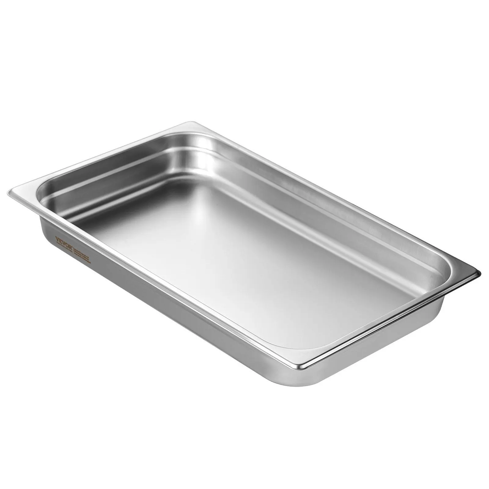 6 Pack Hotel Pans, Full Size Anti-Jam Steam Pan, 0.8mm Thick Stainless Steel Restaurant Steam Table Pan