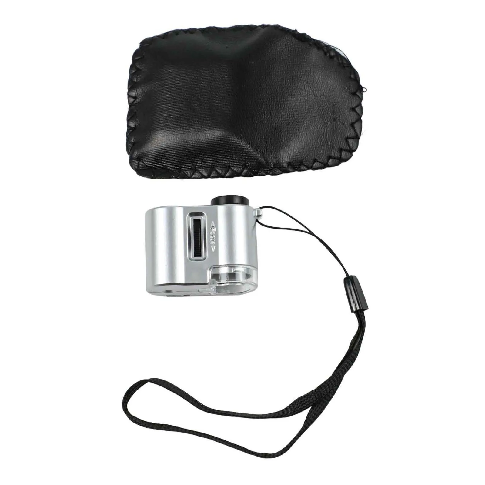 1pc 60x Handheld Magnifier Mini Pocket Microscope Magnifier With LED Light Flashlight UV Counterfeit Detection Tools