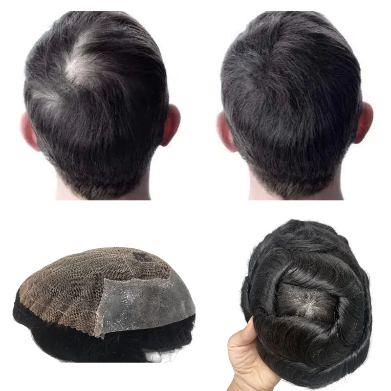 

Clearance Men Toupee Q6 100% Human Hair Mono Base Lace+PU With Minor Flaws Cheap Price Men Wig Hair Replacement System