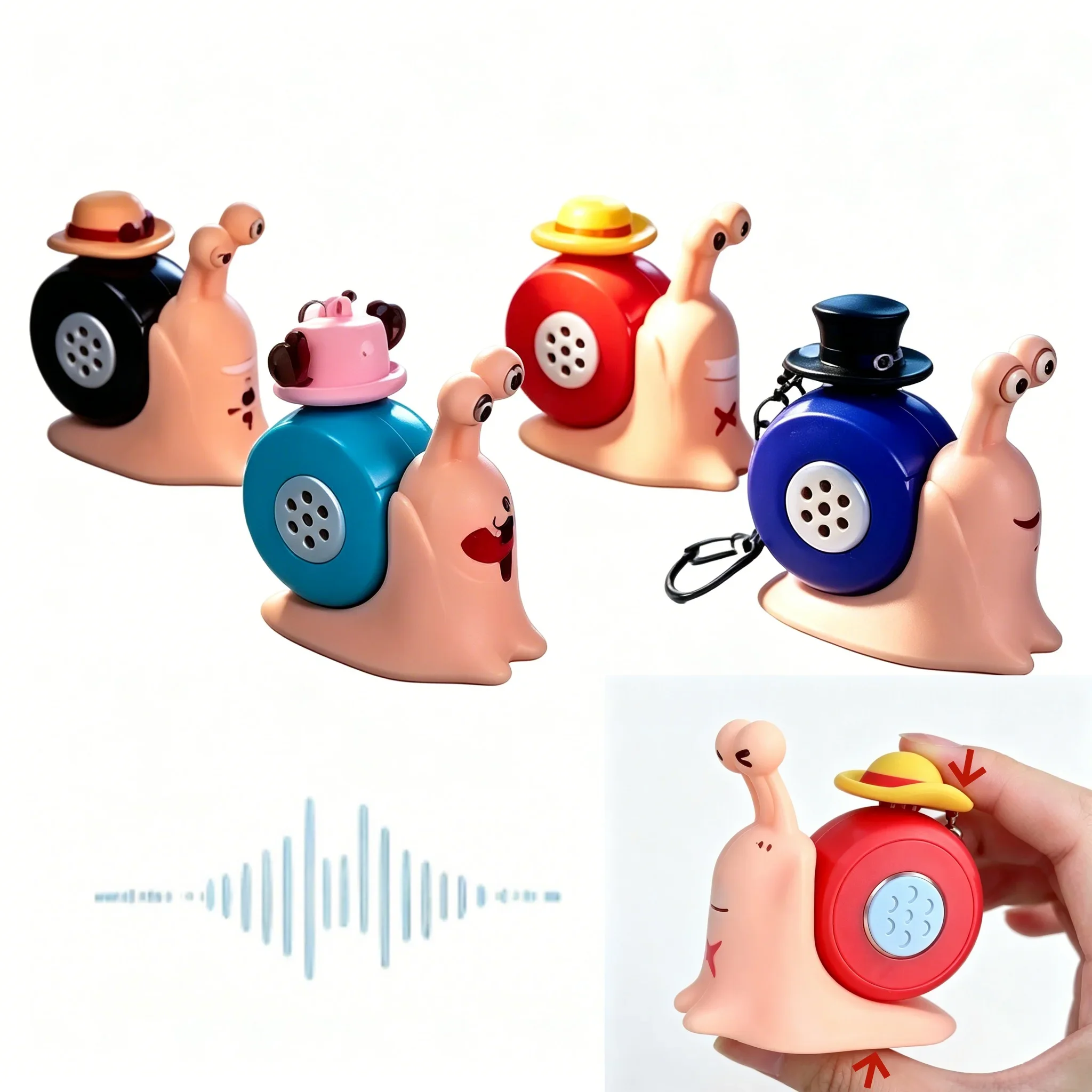 Snail Shape Phone Model Toy Anime Style Mini Sound Recording Function Cute Portable Creative Desktop Ornament Novelty Fans Gifts