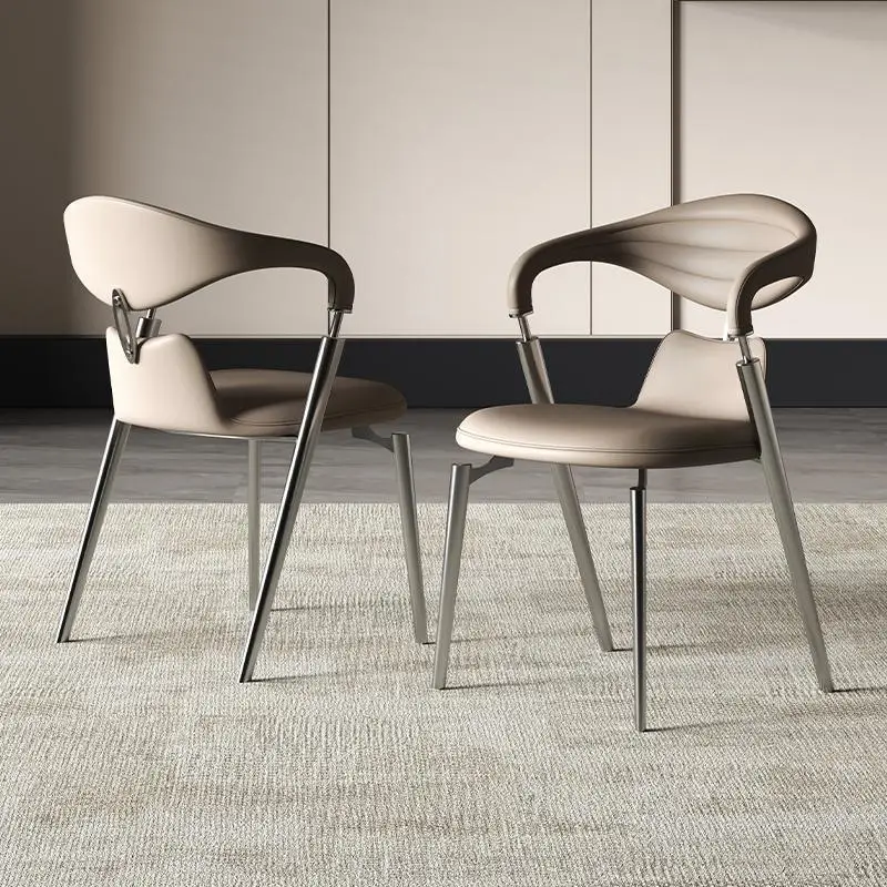 Italian light luxury seat, high-end chair, stainlessmodern simple small apartment, fully equipped household 2025 new model