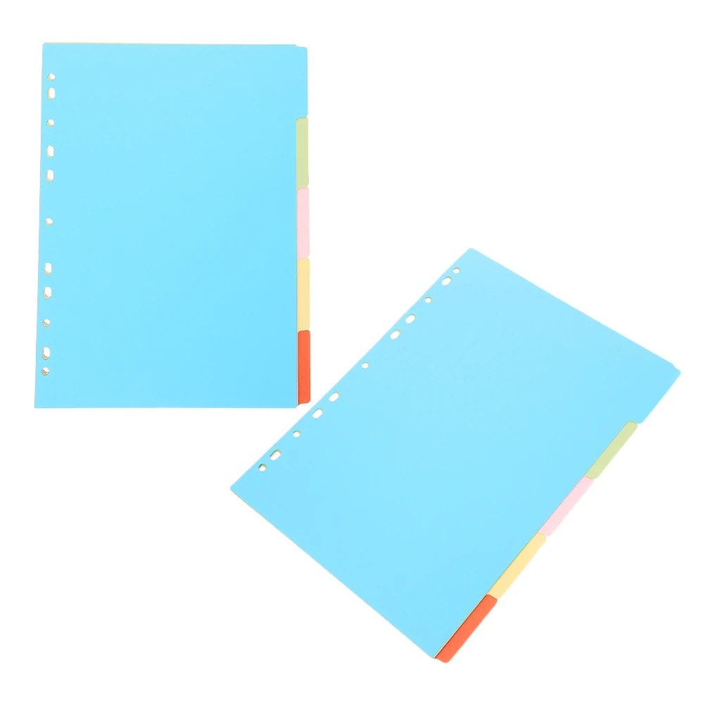 

2 Sets Index Tabs Separating Pages A5 Binder Inserts Folder Organizers Classification Paper Dividers Loose Leaf Page Markers