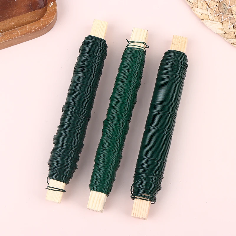 0.5/0.65/0.7mm Green Metal Tying Wire, Rust-Resistant Floral Wire For Wrapping Around ,Suitable For Crafts, Christmas Decoration