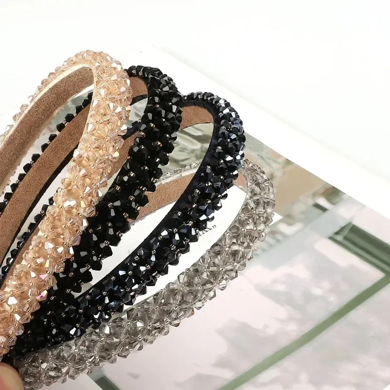 Headwear Fashion Simple Luxury Simulated Pearl Rhinestones Hair Hoop Crystal Hairbands Hair Accessories Pearl Headbands