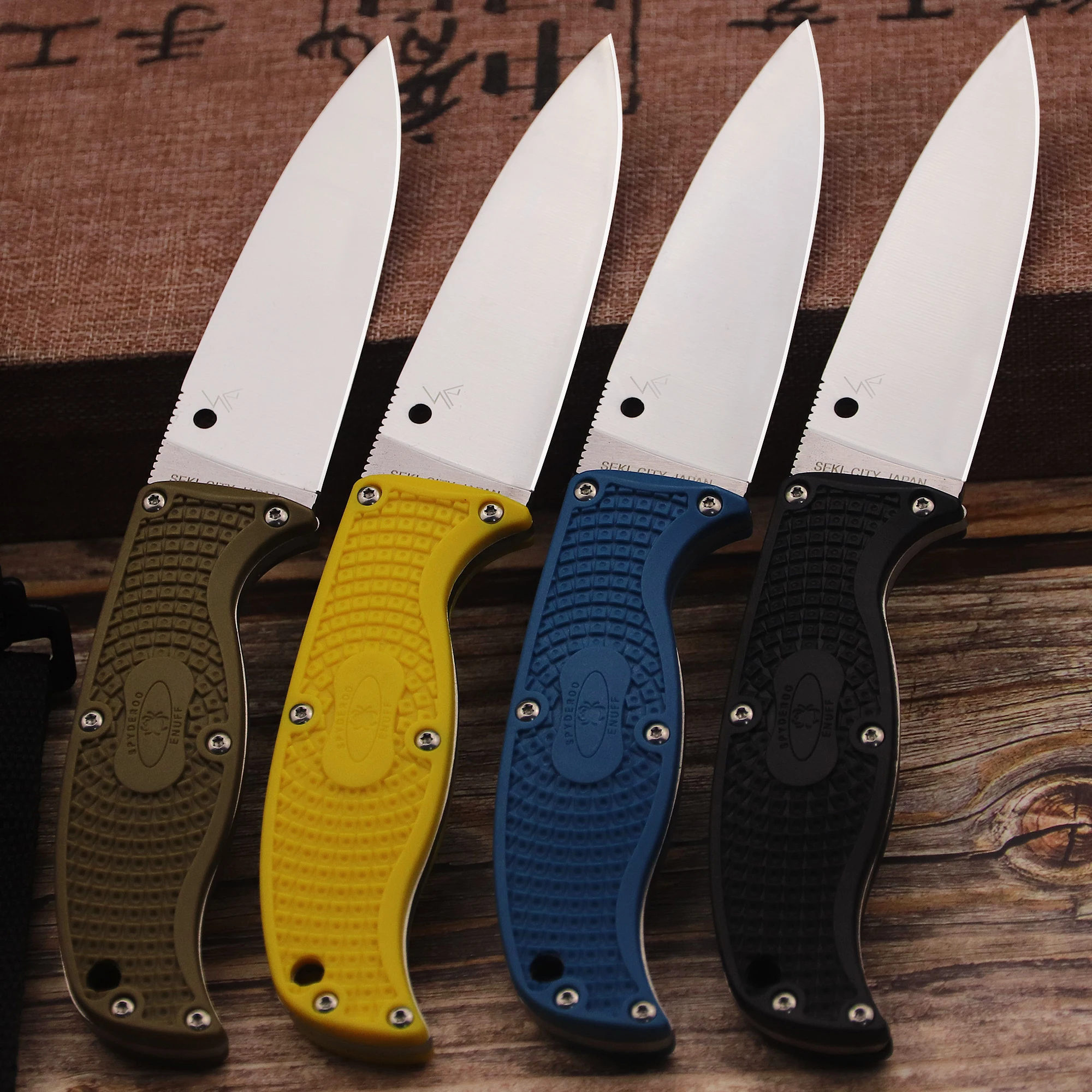 Cuchillo de caza al aire libre de EE. UU. + funda k, cuchillo de supervivencia de aventura para viajes al aire libre, cuchillo de herramienta EDC para acampar y pescar