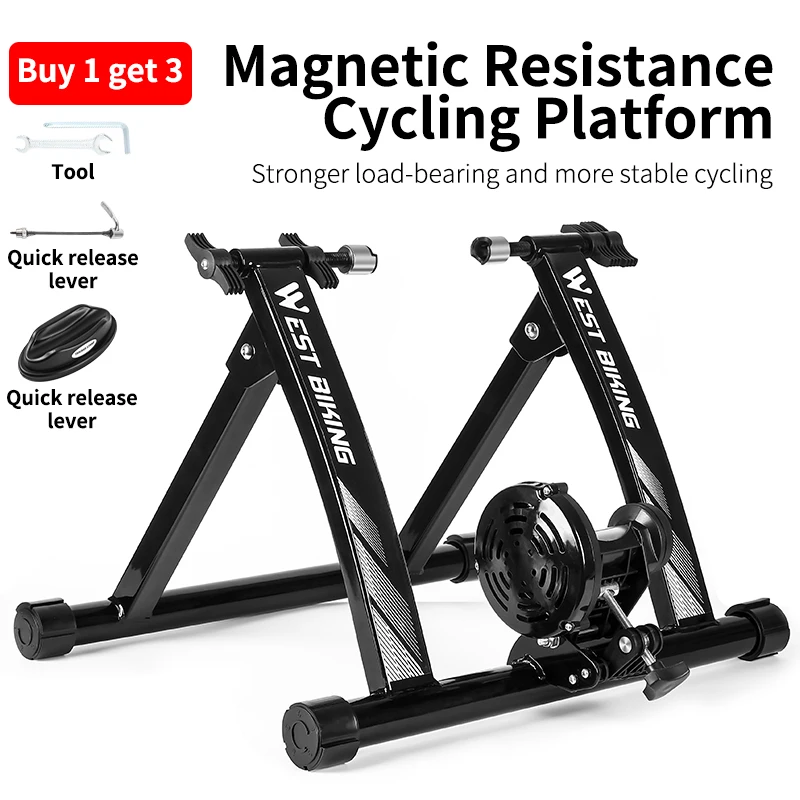 【新品】WEST BIKING マグネット抵抗ローラー台 WEST BIKING Indoor Bike Trainer 6-Speed Magnetic Resistance