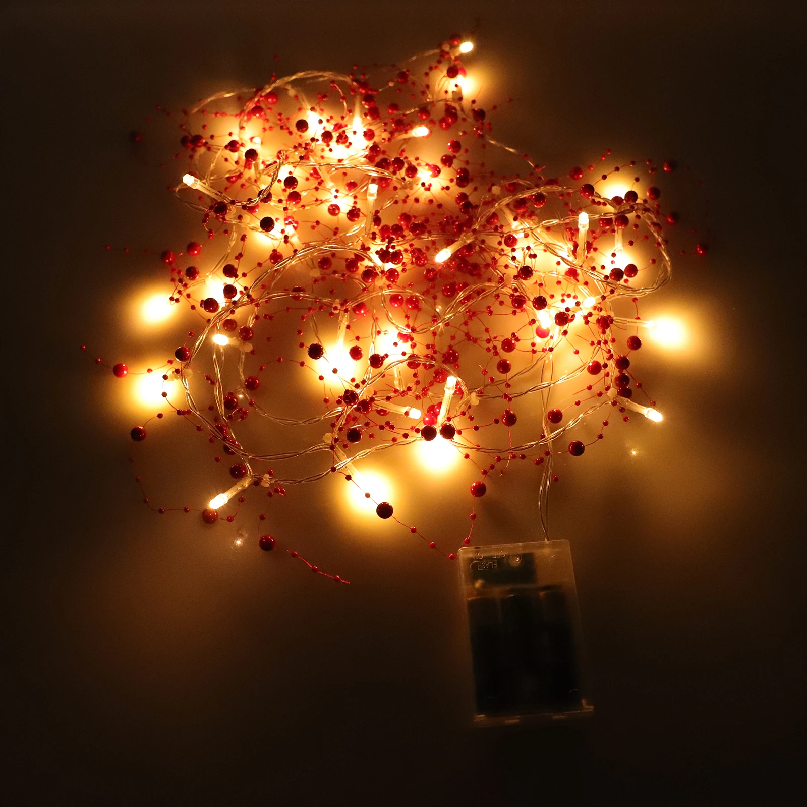 

LED String Lights Plastic Garland Operated Outdoor Indoor Decor Pearl Light Strip Bedroom Patio Garden Party Festival