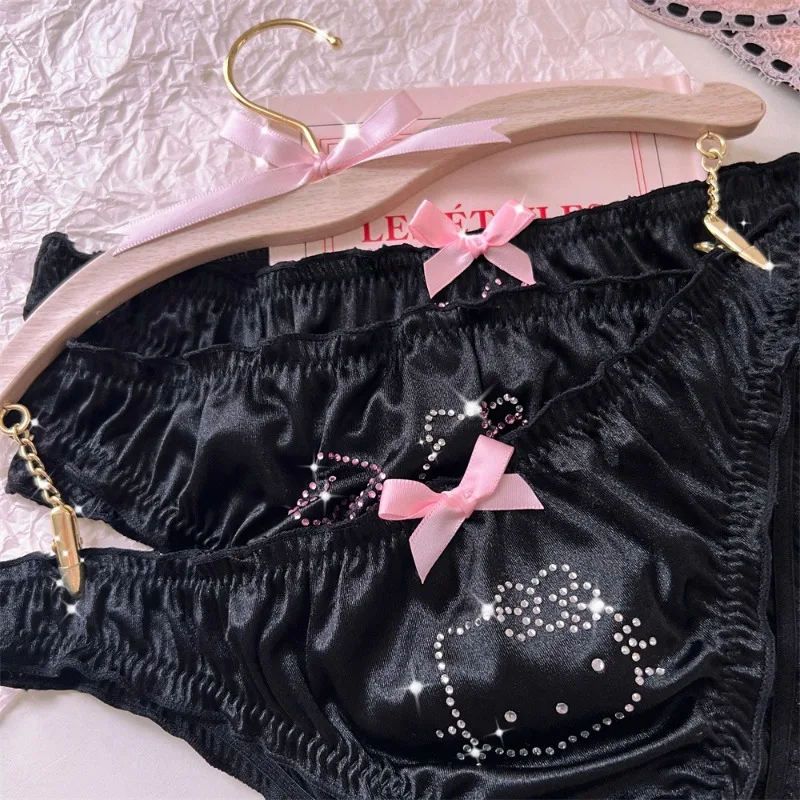 Hello Kitty Sanrio Women Panties Sexy T-shaped Pants Comfort Breathability Kawaii Cartoon Girl Underwear Midriff Triangle Pants