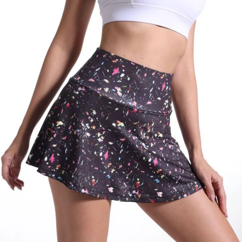 2025 New Fashionable Casual Sports Printed Tennis Skirt, Stylish Anti Light Skirt