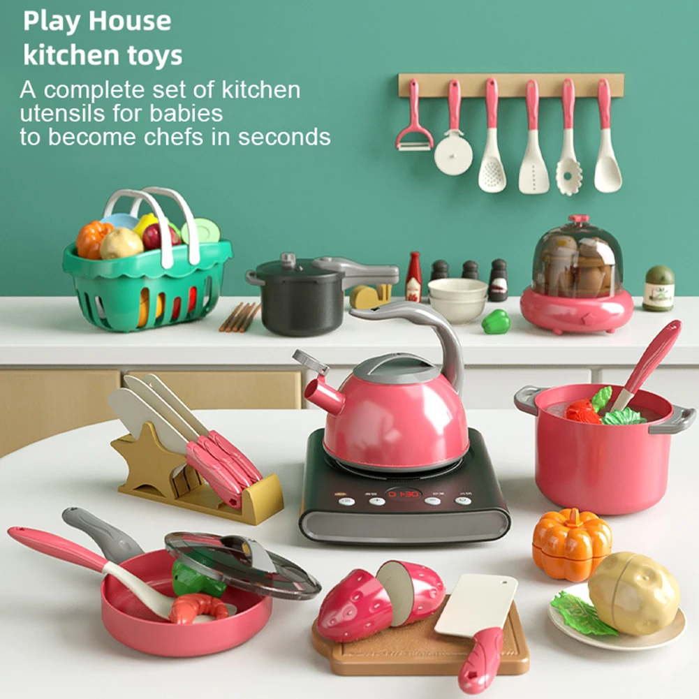 21pcs/31pcs Play Kitchen Kids Cooking Toys Simulation Play House Kitchen Playset For Boys Girl Birthday Gift