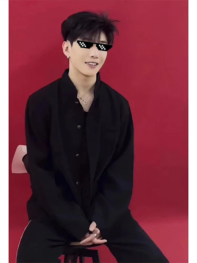 

Новый китайский мужской костюм Bla с воротником-стойкой, свадебный торжественный костюм, повседневный костюм из полиэфирного волокна, осенний сезон, чистый цвет