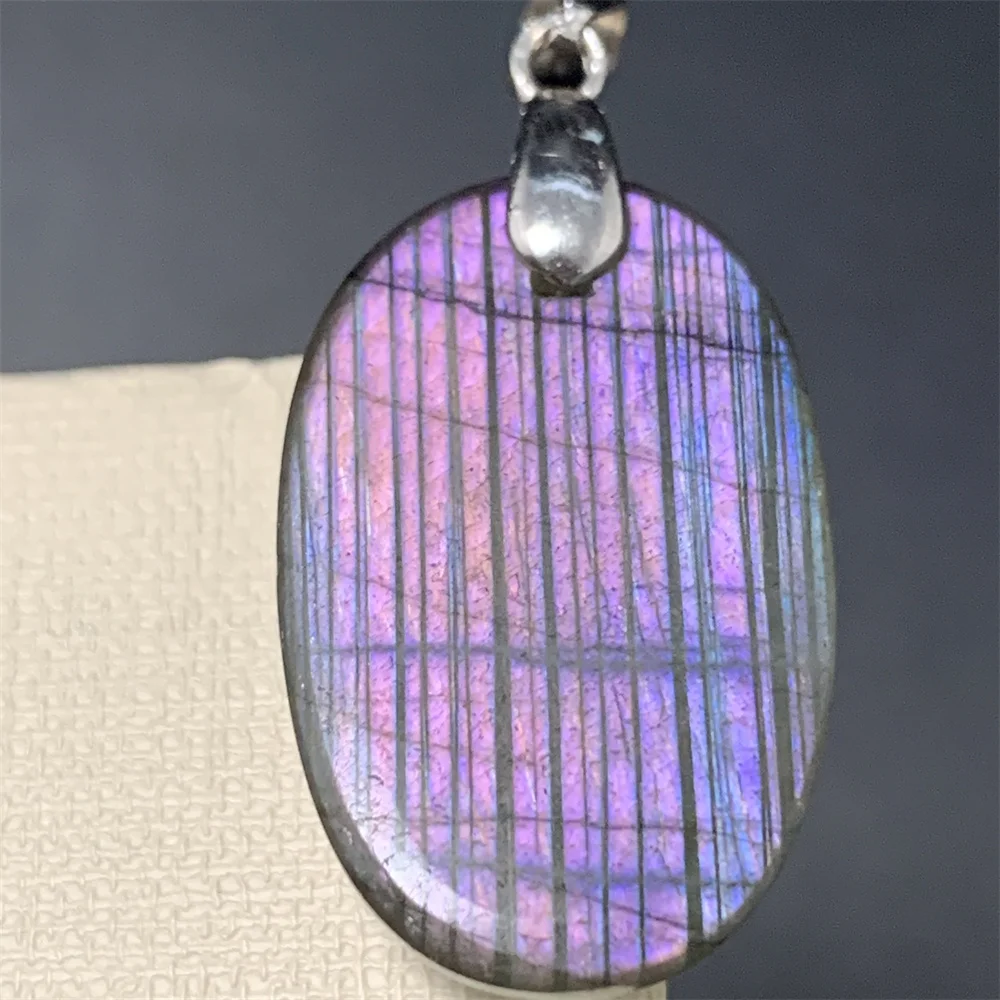 Uglyless Natural Stunning Rainbow Purple Light Labrador Stones Pendants Women Rectangle Colorful Labradorite Necklace Blue Light