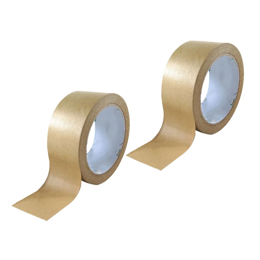 

2 Rolls Kraft Paper Tape Gift Wrapping Decoration DIY Party Supplies Strong Adhesive Water Resistant Buffalo Style Removable
