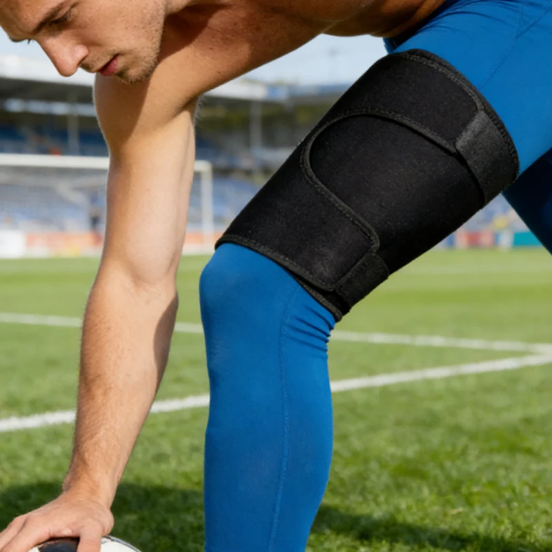 1 Stück verstellbare Oberschenkelstütze, Kompressions-Oberschenkelstützhülse zur Schmerzlinderung, perfekt für Fitness, Basketball, Joggen und den täglichen Gebrauch