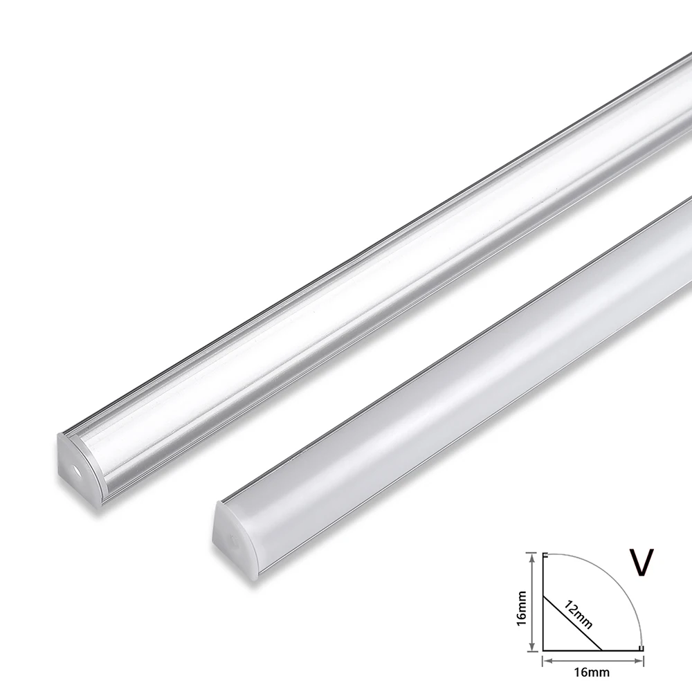 1-30pcs/partia 0.5 m/sztuk 45 stopni profil aluminium wygiętym pod kątem dla 5050 3528 5630 listwy LED mlecznobiałe/przezroczysta osłona kanału