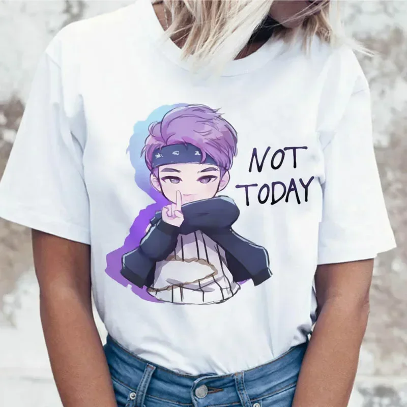 Camiseta femenina de Kpop, camiseta con gráfico de JIN SUGA J HOPE JIMIN V JUNGKOOK, camisetas coreanas divertidas con diseño Y2k K-pop, moda para mujeres y niños