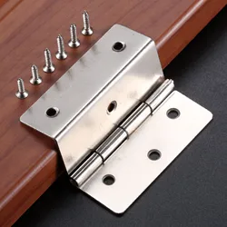 DRELD 44mm Silver Cabinet Hinges Three Equivalent Page Folded Wood Box Hinge Decorative Hinges For Furniture Cabinet Drawer Door