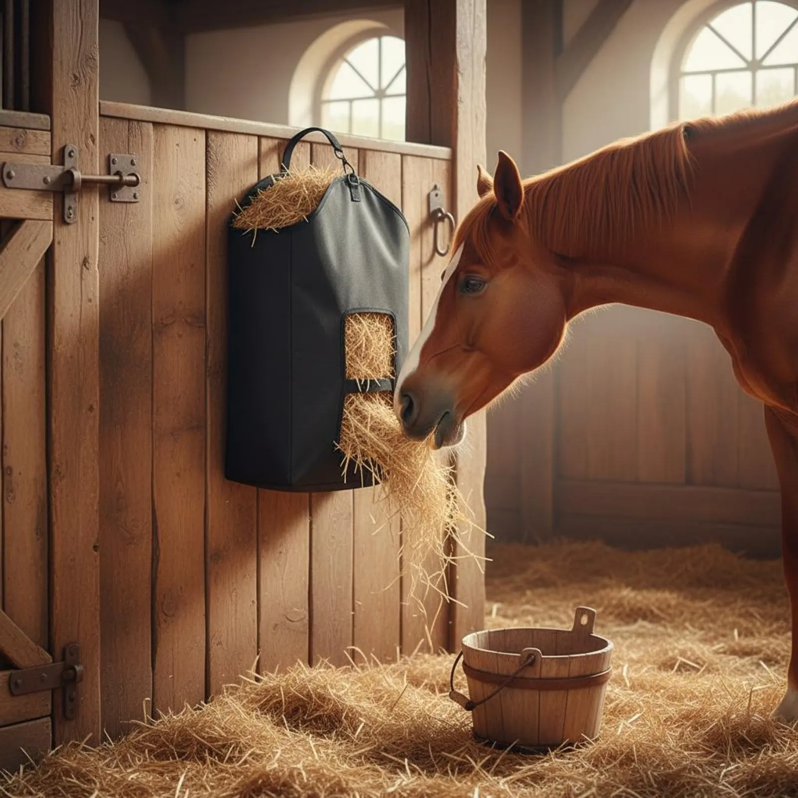Slow Feeder Horse Hay Bag Large Capacity Horse Hay Feeder Bag Creature Feeding Gear Long-Lasting Heavy Duty for Stable