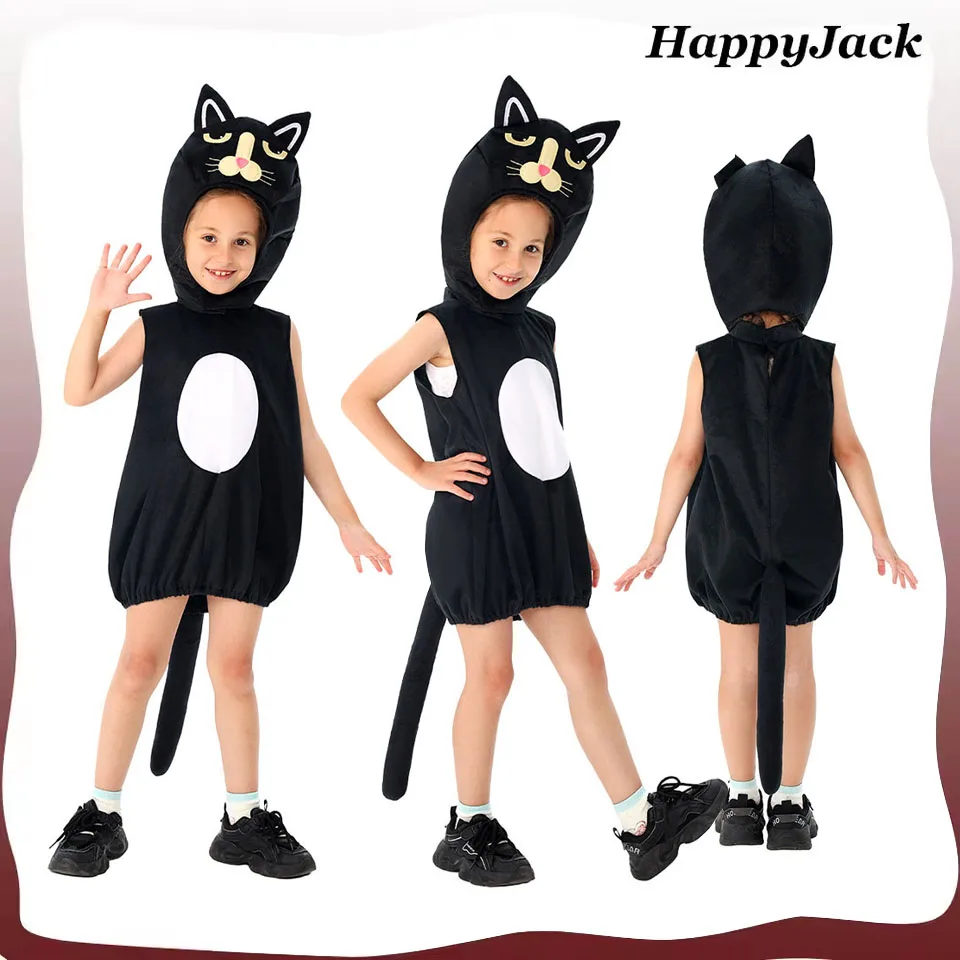 

Funny Looks Cat Cosplay Costume Fantasy Kids Stage Performance Clothing Cartoon Animal Disguise Roleplay Halloween Carnival Suit
