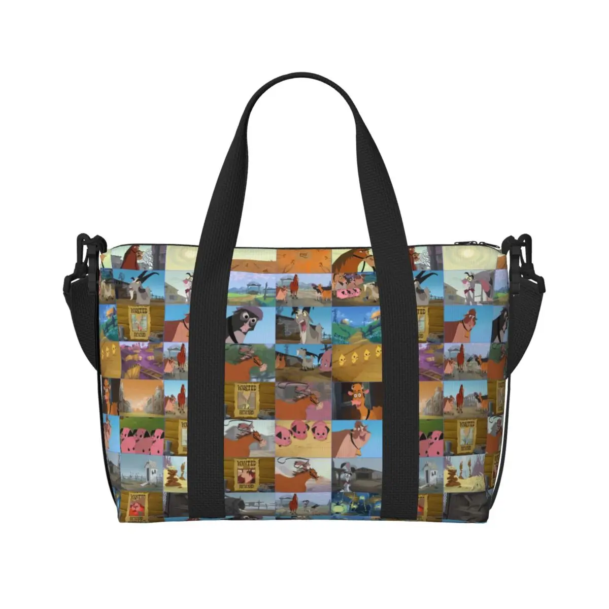 

Custom Classic Home On The Range Anime Beach Tote Bag for Women Extra Large Gym Carry On Anme Cartoon Travel Shopping Bags