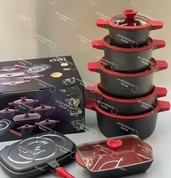 

Juego Ollas Kitchen, 10 шт., кастрюля из литого алюминия с антипригарным покрытием, антипригарная посуда, наборы кастрюль и сковородок с антипригарным покрытием